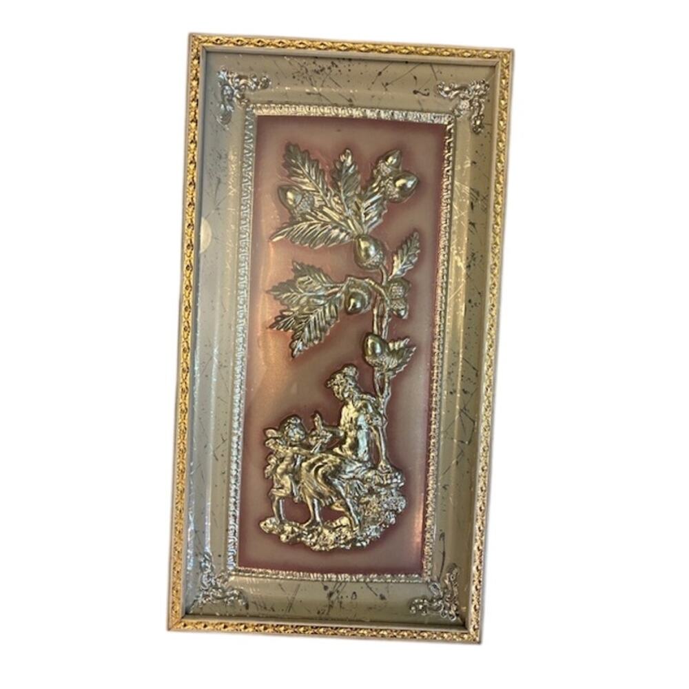 Vintage Mid Century FOUR SEASONS by METALCRAFT Floral Wall Art 15 x 8 Set of 4 - Picture 5 of 7